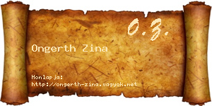 Ongerth Zina névjegykártya